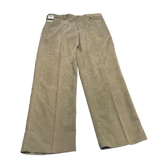 Kenneth Cole Reaction Corduroy Pants Men's 34X30 Brown Flat Front Mid-Rise - Picture 2 of 9